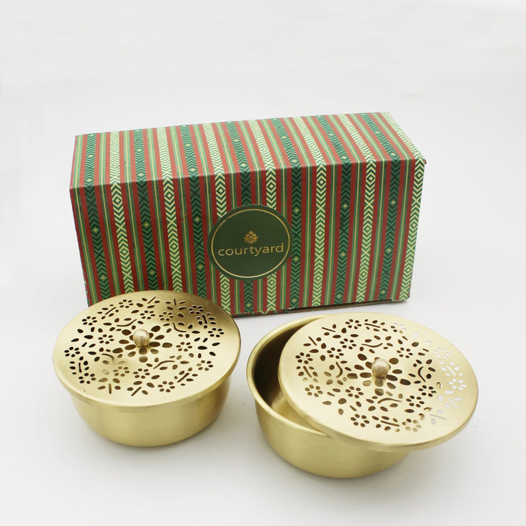 AMBER NUT BOXES (Set of 2)