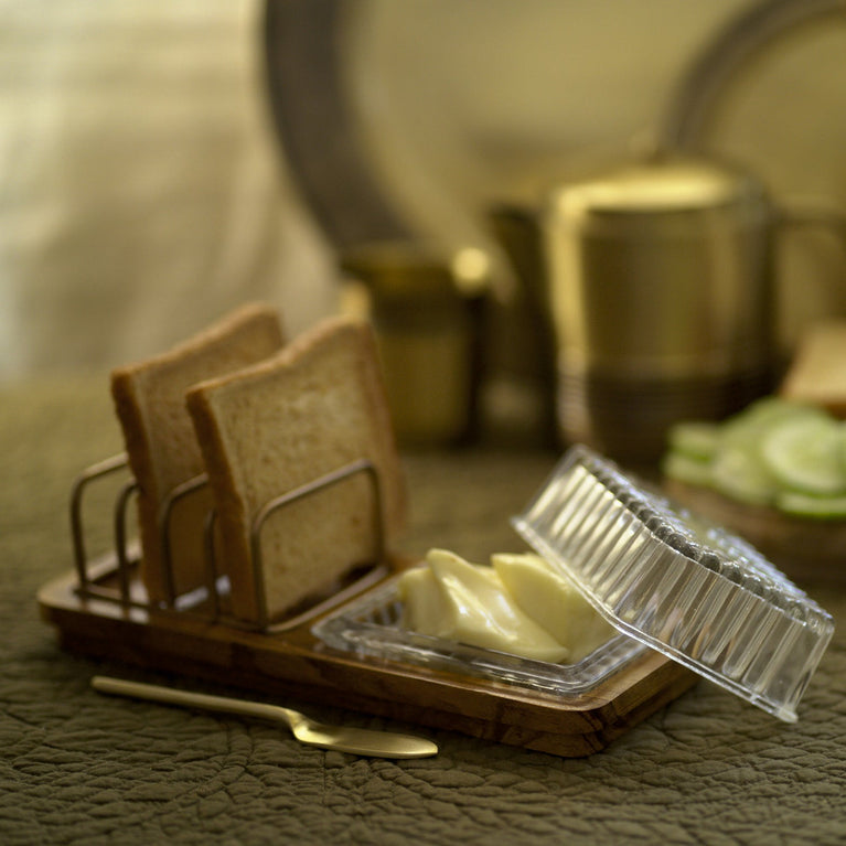 BAAGH BREAKFAST TOAST RACK with BRASS SPREADER