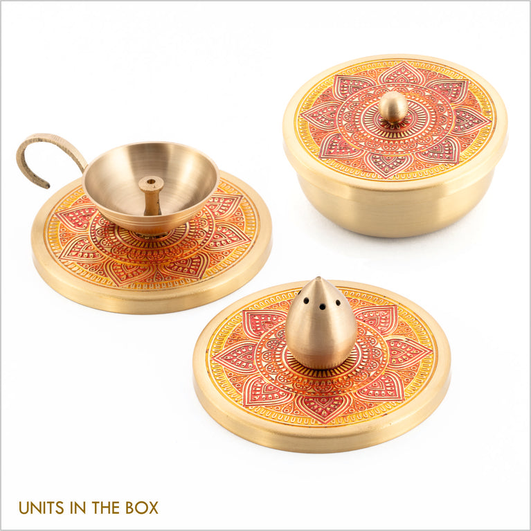 GIFT BOX : PURI DIYA + INCENSE HOLDER + MUTLI PURPOSE CONTAINER