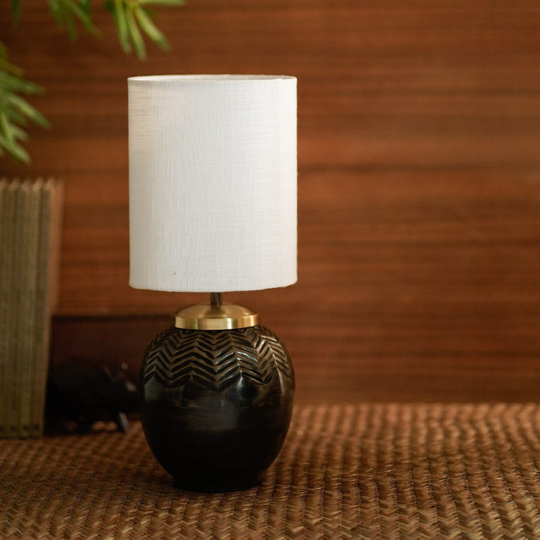 MAJULI ANTIQUE GOLD LAMP with SHADE