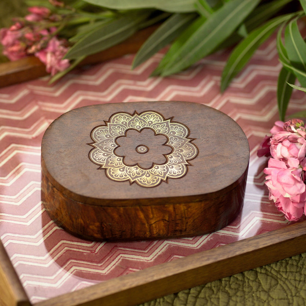 MANDALA OVAL TEA CADDY