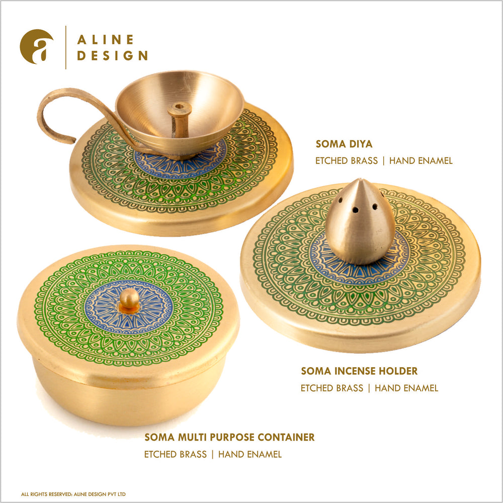 GIFT BOX : SOMA DIYA + INCENSE HOLDER + MUTLI PURPOSE CONTAINER