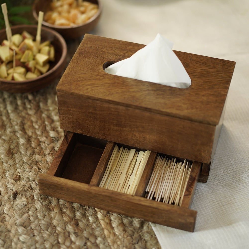 AGAJA NAPKIN HOLDER with PARTITIONED TRAY