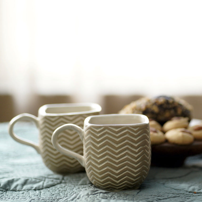 BHOR CHEVRON COFFEE MUG SET OF 2