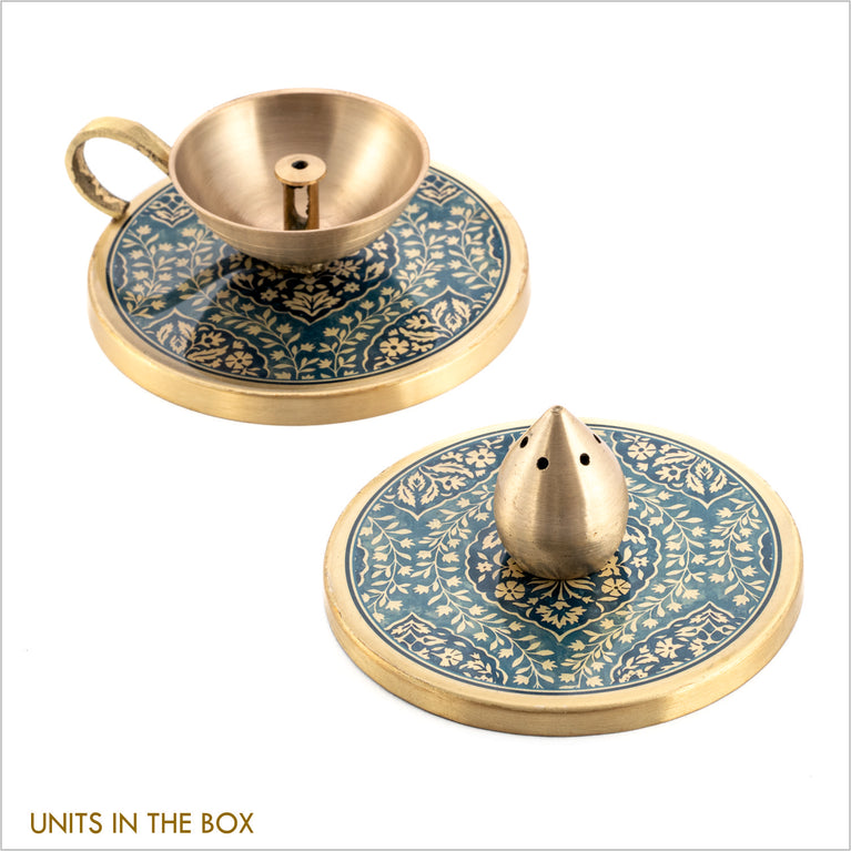 GIFT BOX: OMKAR DIYA+INCENSE HOLDER