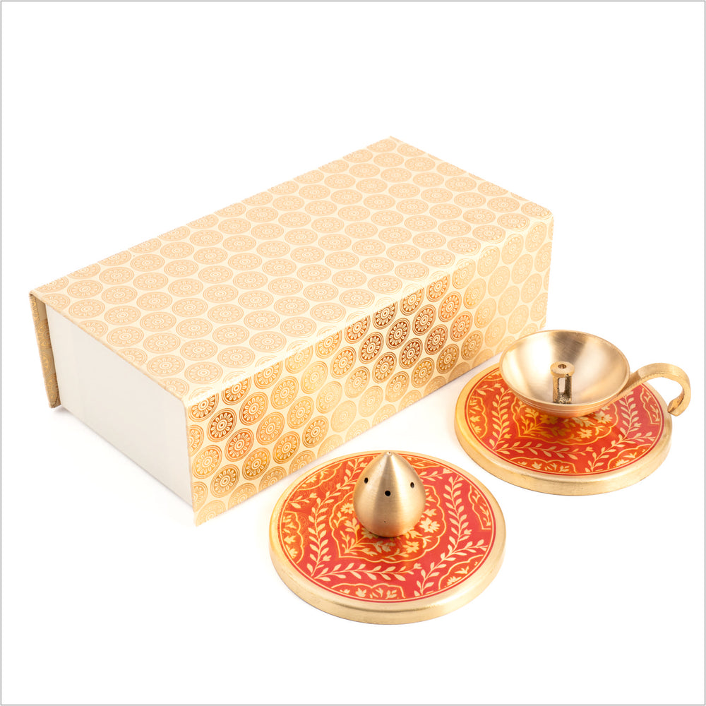 GIFT BOX: SANSKAR DIYA+INCENSE HOLDER